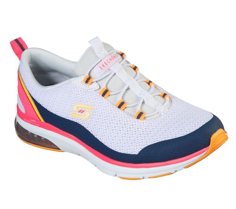 Skechers Dam Vita/Marinblå Slip On - Relaxed Fit: Skech-Air Edge - Be Intrepid - Sverige (VZCJP-5701